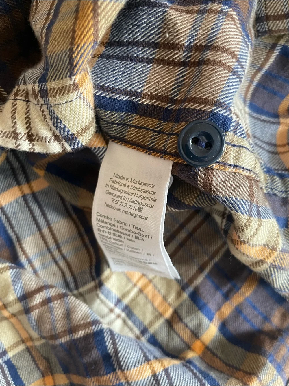 J. Crew Cotton-hemp blend twill shirt in Plaid Blue (Multi) Size M $98 CS016